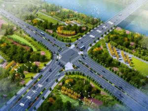 S240濟鄧線伊川李寨至白元段改建工程-志遠路鳥瞰 S240濟鄧線伊川李寨至白元段改建工程-豫港大道鳥瞰圖